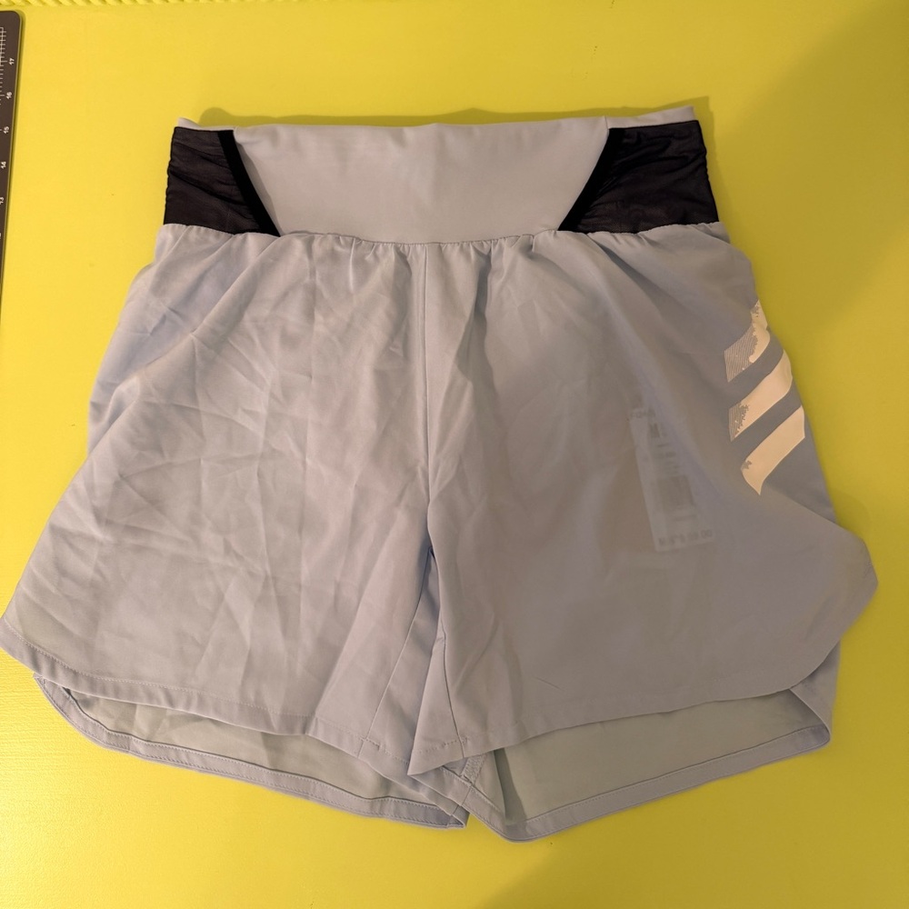 NWT Adidas Running Shorts, Size M 5" Inseam, Light Blue